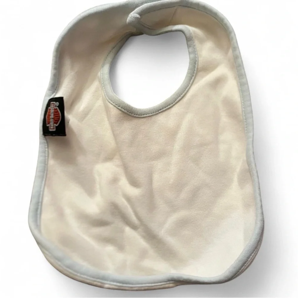 Vintage Haley Davidson Baby Bib Handprints Motorcycle